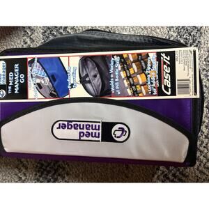 THE MED MANAGER Purple Weekly Pill Organizer with Locking Zippers